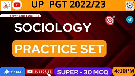 UP PGT SOCIOLOGY CLASSES 2022 23 II UP PGT SOCIOLOGY PRACTICE SET II UP