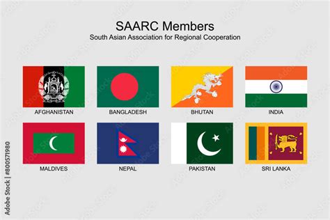 Saarc Member Countries Flags Pack Vector Flags Of South Asian