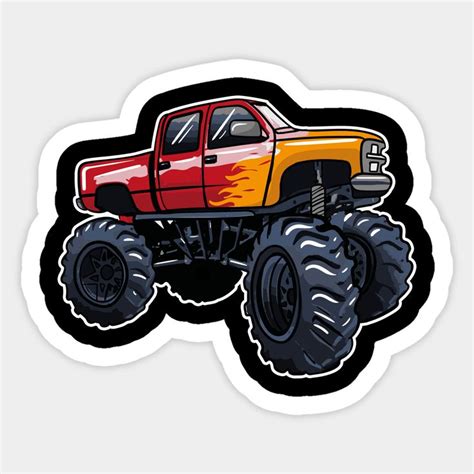 Monster Truck Sticker In 2024 Monster Trucks Truck Stickers Diy For