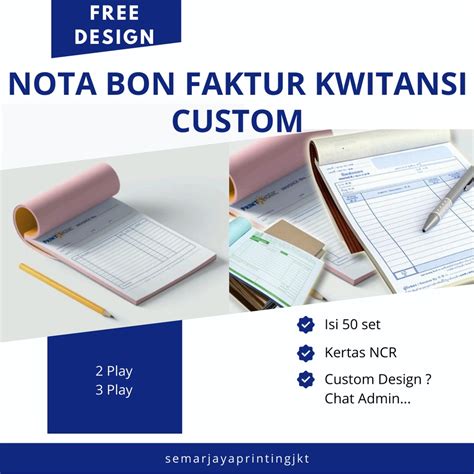 Jual Cetak Nota Bon Faktur Kwitansi Custom Dan Rangkap Shopee