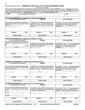 Fillable Online ENDORSEMENT FORM Naval Forms Online Fax Email Print