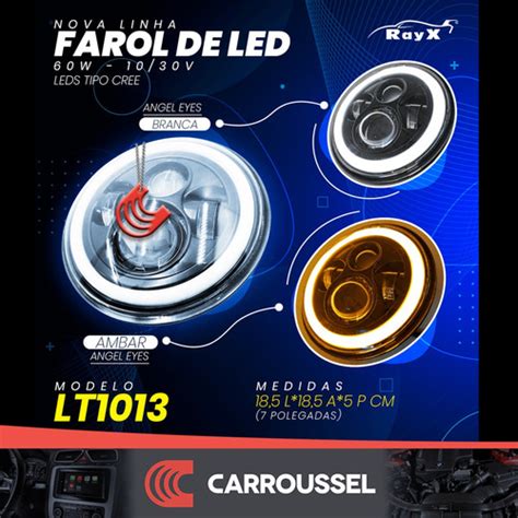 Par Farol Led 7 Polegadas H4 Angel Eyes Drl E Seta 60w Jeep CARROUSSEL