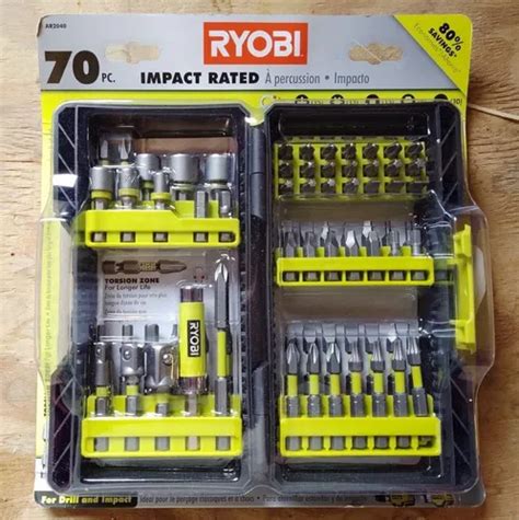 Juego De Puntas Para Taladro Ryobi 70 Pzas Impact Rated Meses Sin