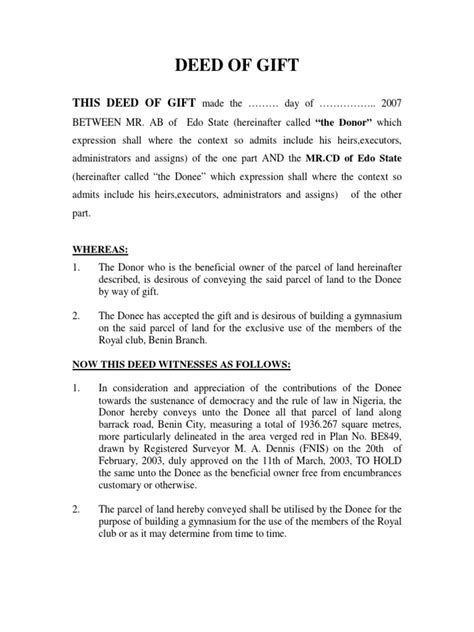 Deed of Gift | PDF | Civil Law (Common Law) | Virtue