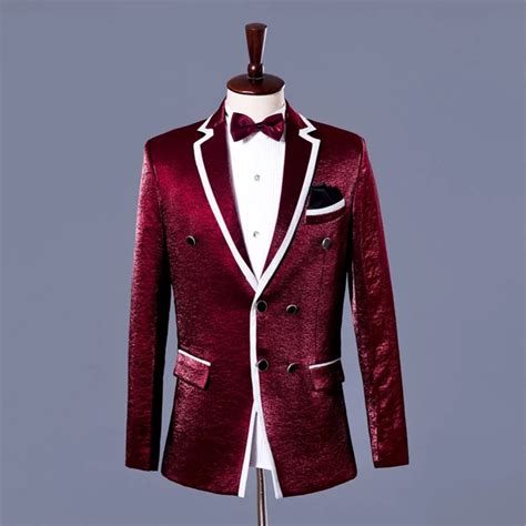 Mens Burgundy Blazer Man Long Sleeve Men's Wine Red Homens Blazer Men Burgundy Suit Jacket Mens ...