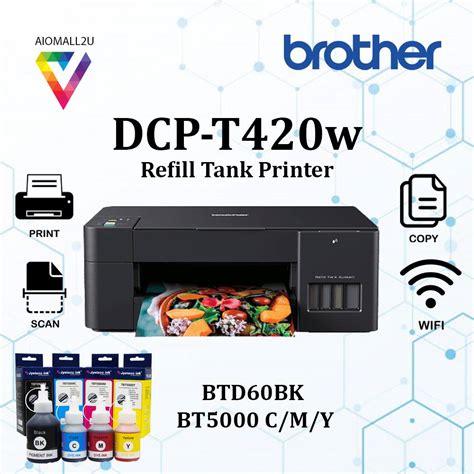 Brother Dcp T420w Refill Tank Printer Color Wifi Print Scan Copy