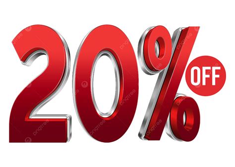 Percent Off Red Golden Shiny Design Golden Number Off