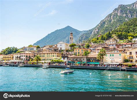 Background Garda Lake Ferry Limone August 2023 Limone Sul Garda – Stock Editorial Photo ...