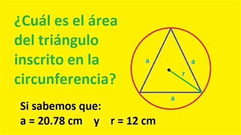 Calculadora para encontrar el área de un triángulo inscrito en una