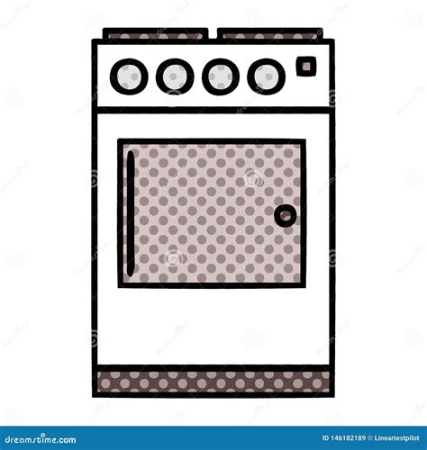 Comic Book Style Cartoon Of A Oven And Cooker Stock Vector