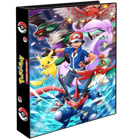 Álbum Pasta Fichario Pokemon Ash e Equipe P Cartas Pokemon Capa Dura