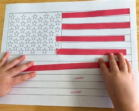 Easy Cut And Paste American Flag Craft With Template