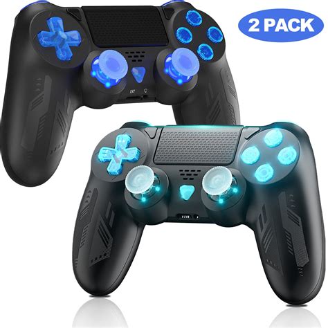 Bonadget 2pack Wireless Controller For Ps4with Custom Led Light