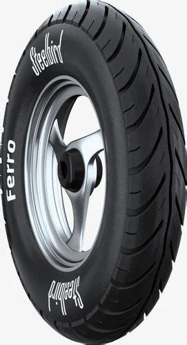 Black Steelbird Ferro Two Wheeler Rubber Motorcycle Tyre Size 90 100