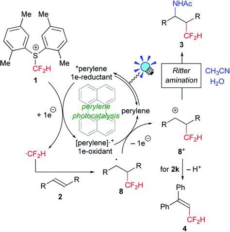 Metal Free Di And Tri Fluoromethylation Of Alkenes Realized By Visible