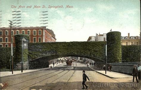 The Arch And Main St Springfield Ma Postcard