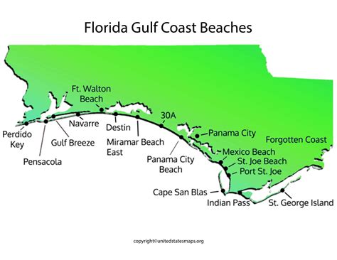 Map Of Gulf Coast Beaches In Florida