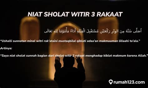 bacaan niat sholat witir  rakaat    salam lengkap