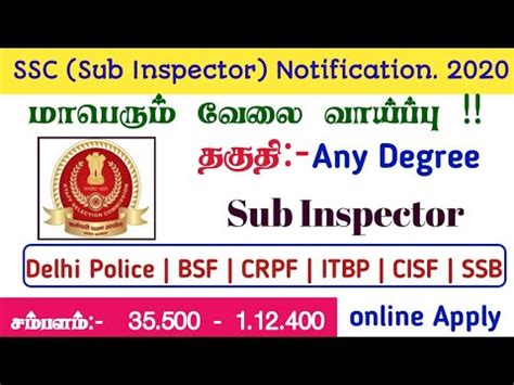 Ssc Capf Si Recruitment Sub Inspector In Bsf Crpf Itbp Cisf