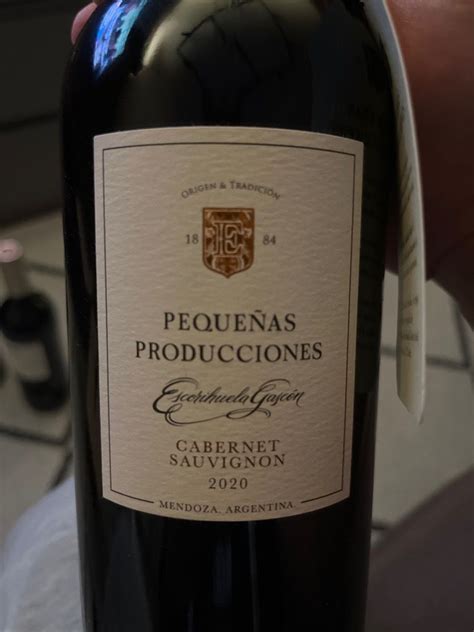 2020 Bodegas Escorihuela Gascón Cabernet Sauvignon Pequeñas