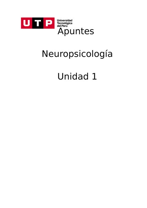 Apuntes Neuropsicolog A Er Ciclo Apuntes Neuropsicolog A Unidad