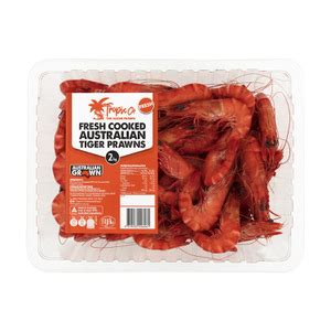 Calories In Coles Deli Fresh Australian Cooked Black Tiger Prawns Kg