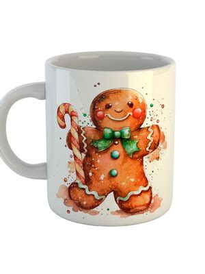 Caneca Boneco De Gengibre Porcelana Natal Festas Ano Novo Elo7