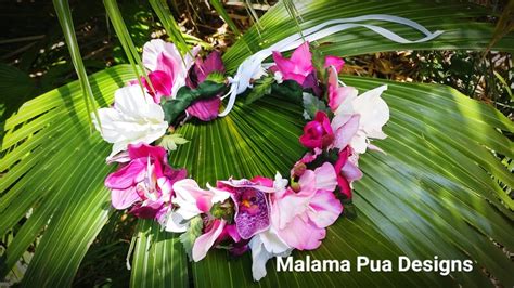 Flower Crown Hawaiian Tropical Headpiece Bridal Silk Etsy