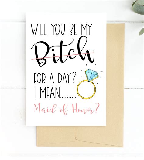 Funny Bridesmaid Proposal Printable