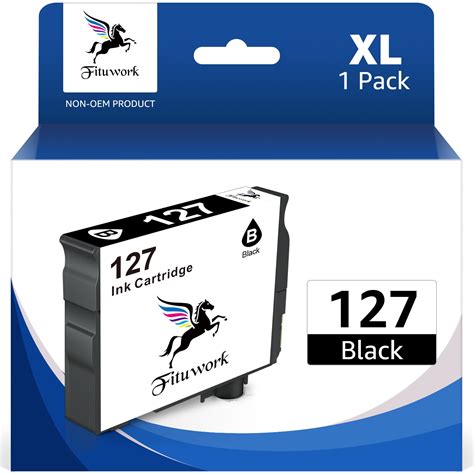 1 Pack Epson 127 Black Ink Cartridge Replacement For Epson 127 T127 Use For Epson Workforce 60