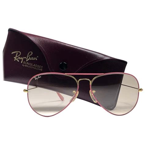 New Vintage Ray Ban Aviator Flying Colors Pink Rose Lenses Bandl