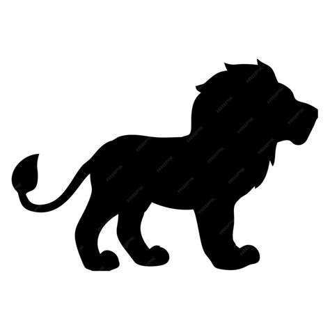 Premium Vector | Black silhouette of a lion or king of the jungle