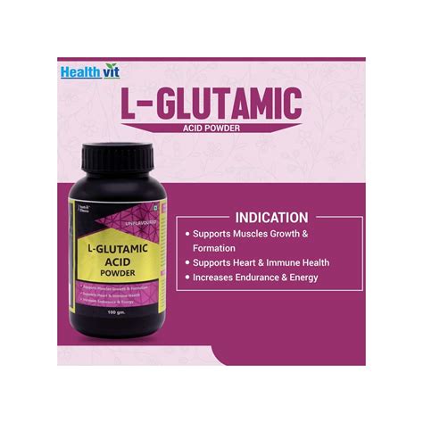 Buy Healthvit Fitness L Glutamic Acid Powder Unflavoured 100gm Online And Get Upto 60 Off At