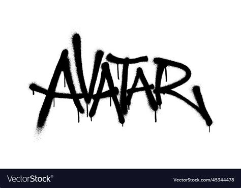 Sprayed Avatar Font Graffiti With Overspray Vector Image