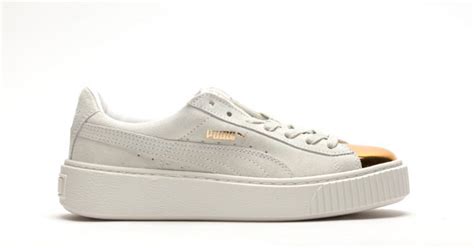 Puma Suede Platform White Gold Cool Sneakers