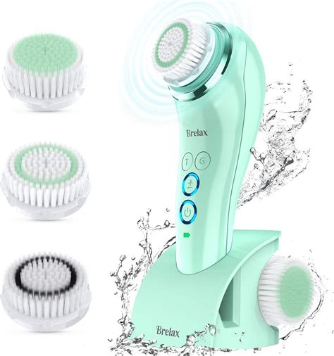 Brelax Facial Cleansing Brush Sonic Electric Rotating Face Scrubber Ipx7 Waterproof With Tg Mode