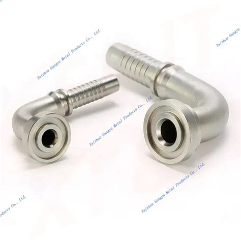 Hydraulic Interlock Hose Fitting 90 Degree Elbow SAE Hose Flange