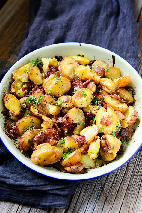 Crispy Roasted Bacon Potatoes | The Salty Pot