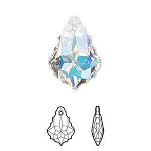 Drop Crystal Passions Crystal AB 22x15mm Faceted Baroque Pendant