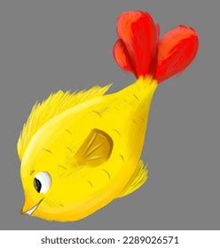 Yellow Fish Cartoon Character Big Smile Stock Illustration 2289026571 ...