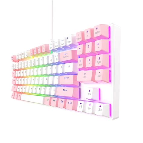 คยบอรดเกมมง Onikuma Gaming Keyboard Haru Mini RGB White Pink