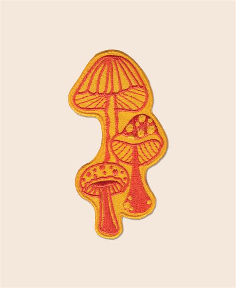 Retro Mushrooms Iron On Patch Hippie Sticker Iron On Embroidered