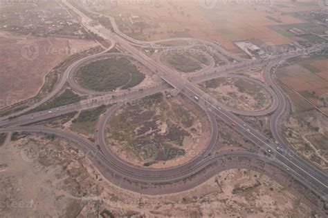 High Angle Footage And Aerial View Of Pakistani Motorways M2 At Kala