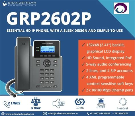 Black Grandstream Ip Phones Grp2601p Model Name Number GRP2602P At