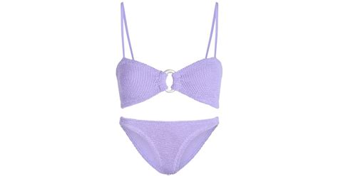 Hunza G Misty Seersucker Bikini In Purple Lyst