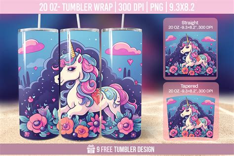 Unicorn Tumbler Wrap Sublimation Designs Graphic By Hassanaasi