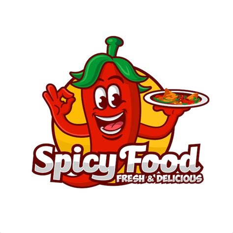 Spicy Food Logo Design Illustration Premium Vector