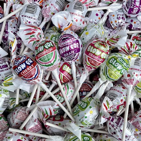 Charms Blow Pops Assorted Fruit Flavors Bubble Gum Lollypops Individually Wrapped