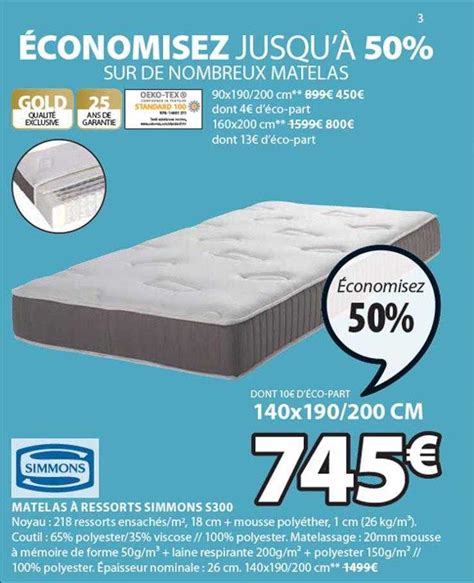 Promo Matelas à Ressorts Simmons S300 chez JYSK iCatalogue fr