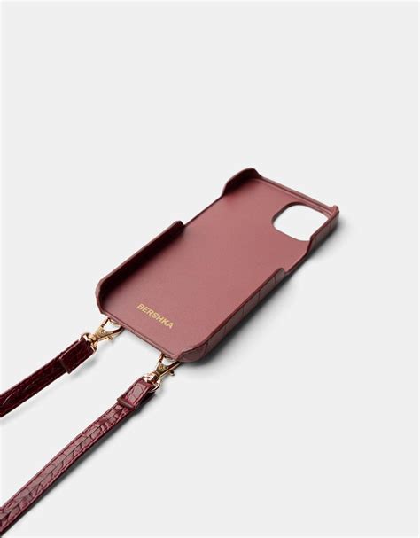 Leather Effect Iphone Case With Cord Bsk Teen Bershka